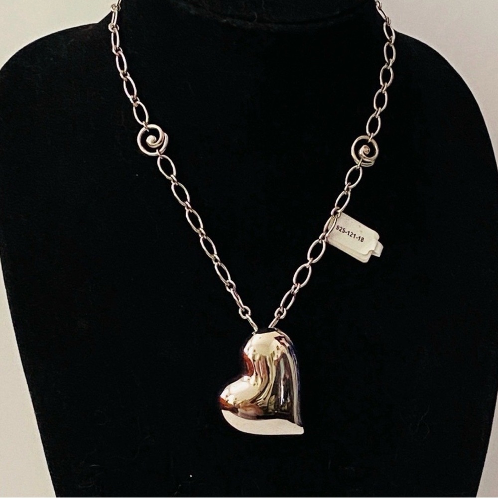 Flli Menegatti Sterling Heart Necklace Pendant 47g